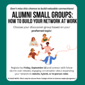 Alumni Small Groups: How to Build Your Network at Work