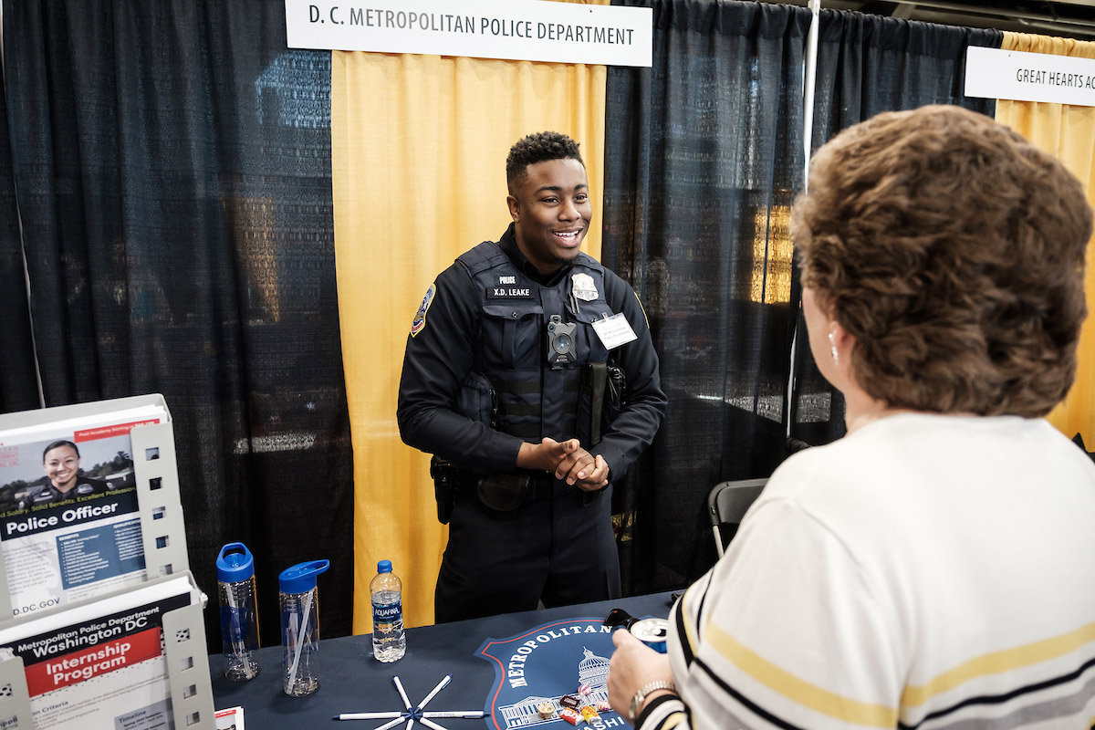 Wake Forest students meet recruiters at the annual career fair, sponsored by OPCD