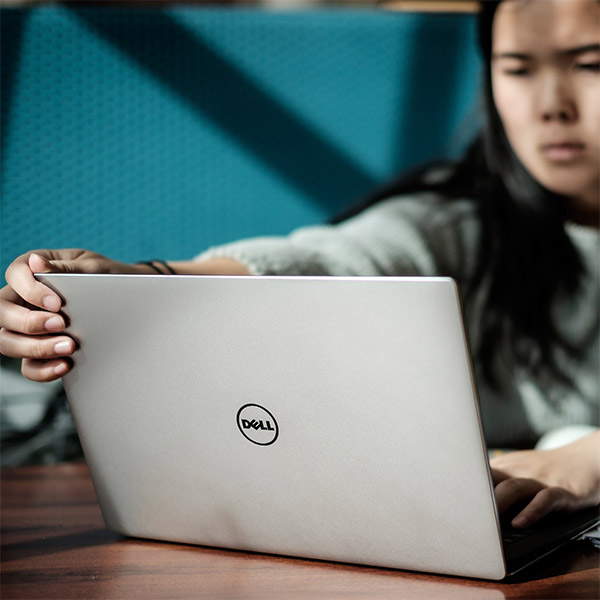 Student using a computer