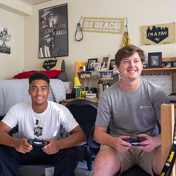 Students in a campus residence hall