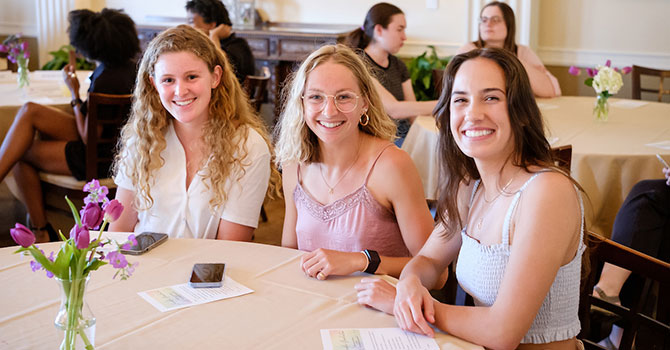 Wake Forest holds the Lavender Graduation ceremony in the Magnolia Room for LGBTQ graduates.