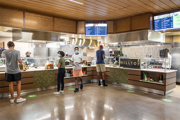 Students have lunch in North Dining Hall.