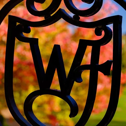 The WFU Ironwork that can be found at Reynolda Hall.