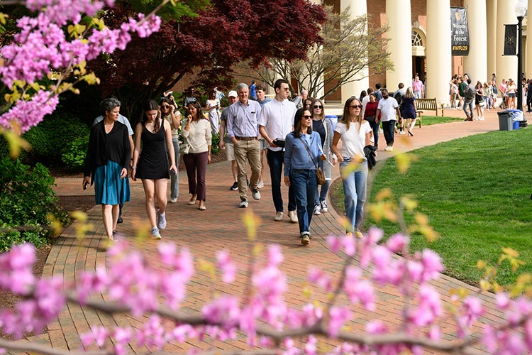 Newly admitted students and their families attend Campus Day on the Reynolda Campus