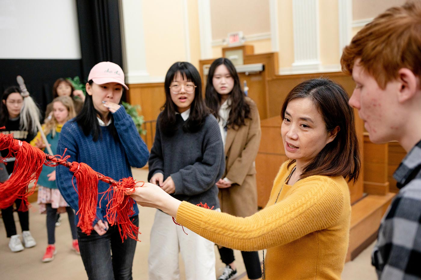 Professor Chengfu Zhu主沉浮, Associate Professor demonstrates techniques of the Beijing Opera during a workshop hosted by the Department of East Asian Languages and Cultures.
