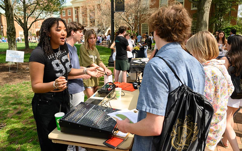 Newly admitted students and their families attend Campus Day on the Reynolda Campus at Wake Forest University.