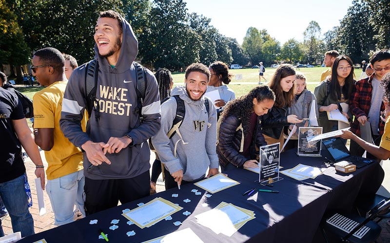 Wake Forest students participating in Unique Deac