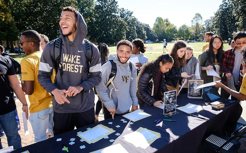 Wake Forest students participating in Unique Deac