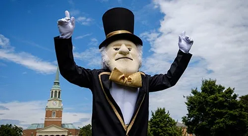 The Demon Deacon shows up during New Student Orientation.