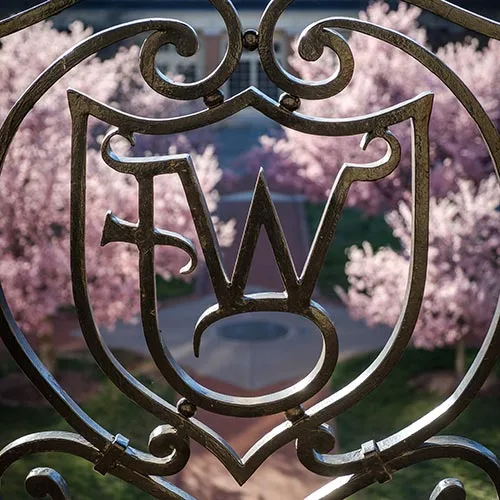 WFU Ironwork, as seen in the spring