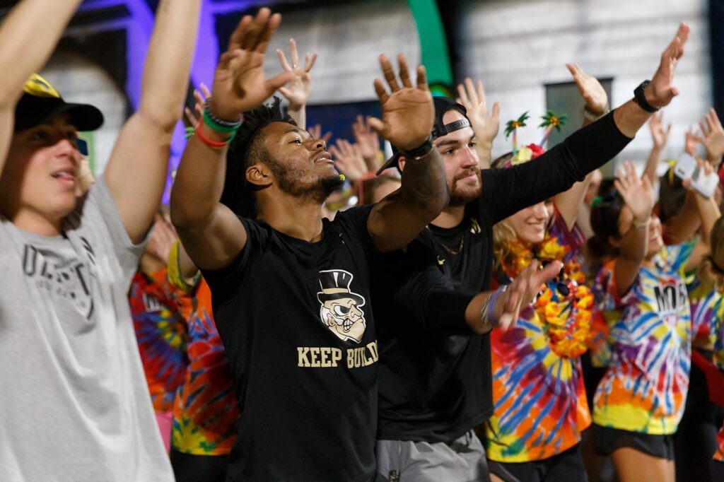 Students participate in Wake 'N Shake, an event held to raise funds for cancer research.
