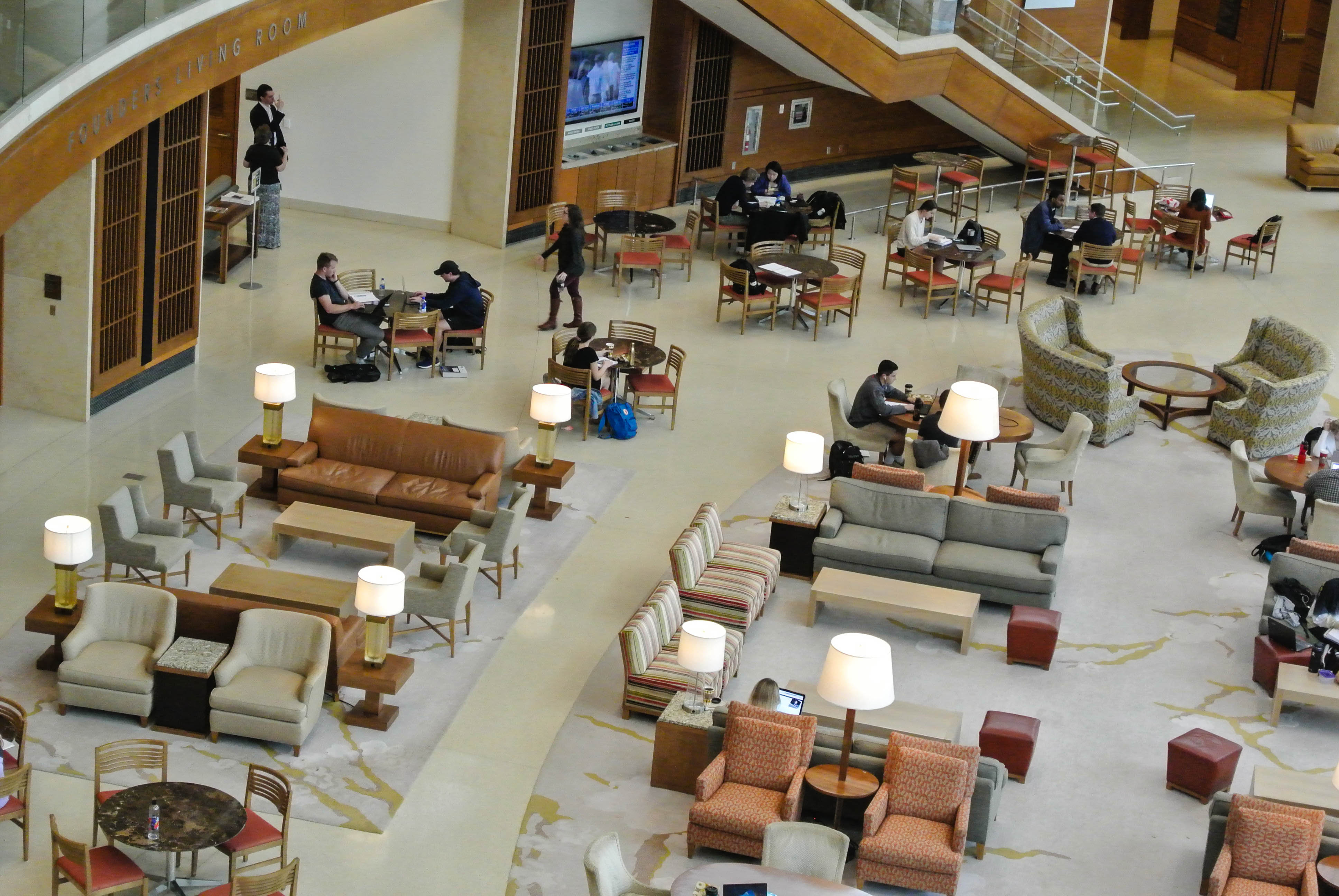 Farrell Hall living room form above