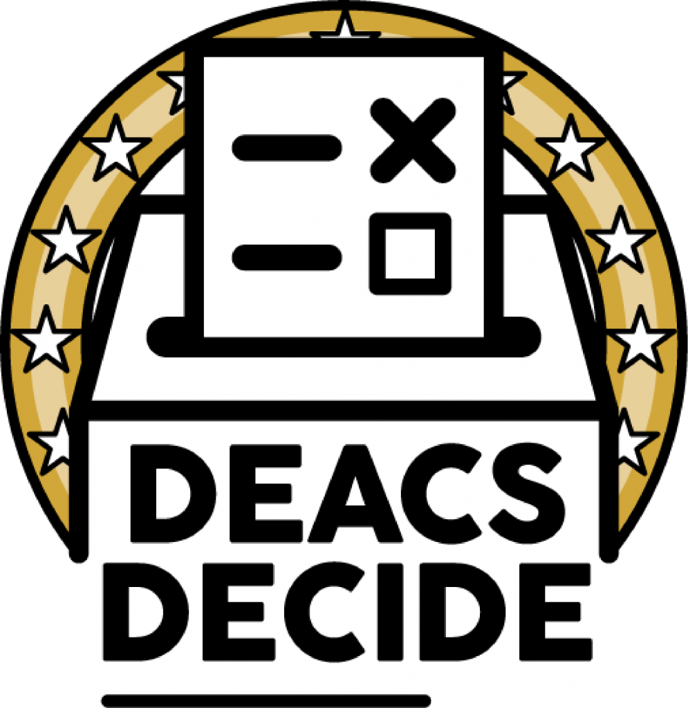 Deacs Decide written inside a ballot box.
