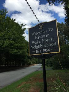 Historic Wake Forest Neighborhood sign