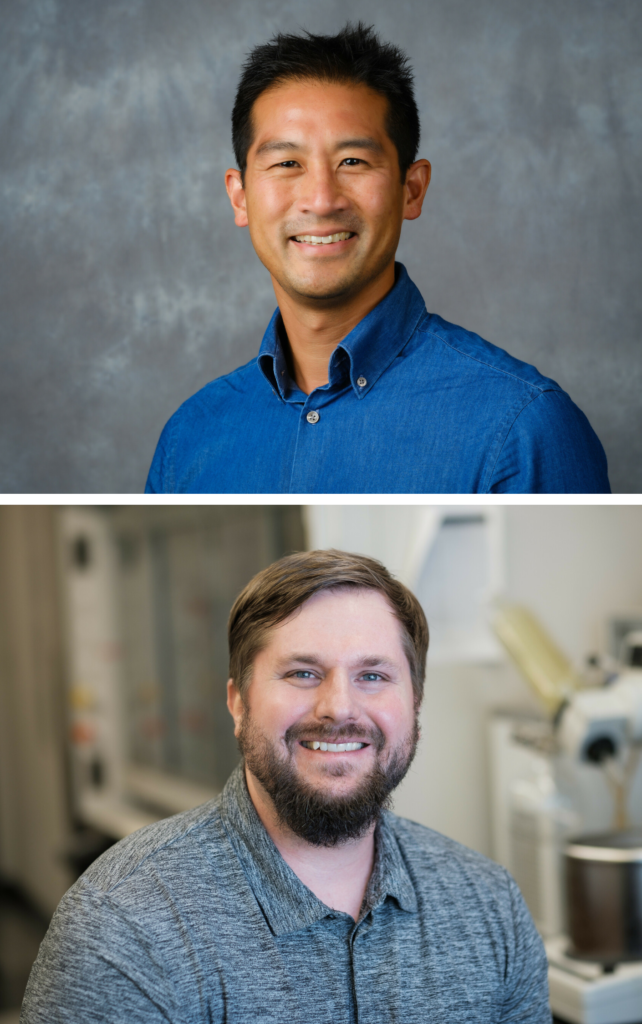 top photo of Dr. Derek Lee and bottom photo of Dr. John Lukesh