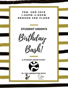 SU Hosts the WFU Birthday Bash, Friday, February 2, 2018 from 1-4 in the Benson Center