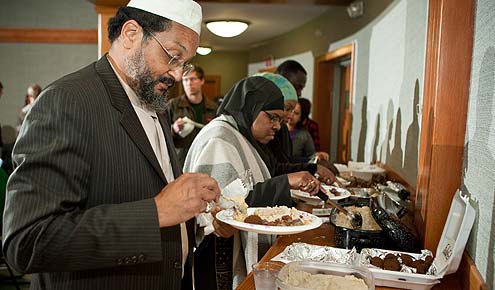 Students in Nelly van Doorn-Harder's religion class joined with local Muslims to learn about a traditional Muslim feast, the Feast of Sacrifice, during Thanksgiving week.