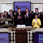 Alumni, students, parents and friends converged at the New York Stock Exchange.