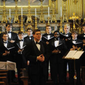 The Wake Forest Concert Choir performs at Basilica di Sant'Eustachio in Rome.