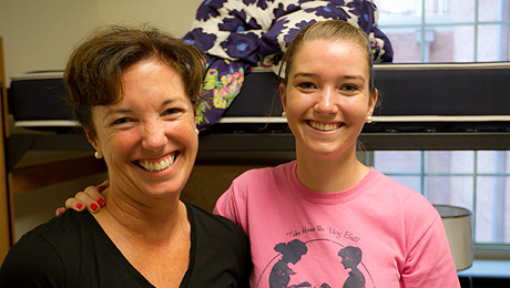 Mother and daughter on move-in day