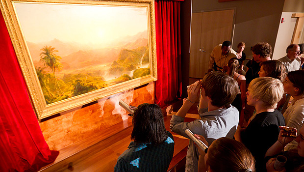 Students view Frederic Church's 1855 masterpiece, The Andes of Ecuador.