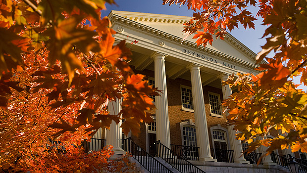 Reynolda Hall in the fall