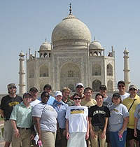 Wake Forest students in front of the Taj Mahal