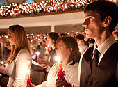 Students with candles