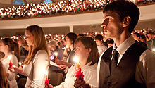 Students with candles