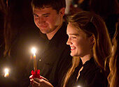 Student with candle