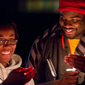 Students with candles