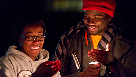 Students with candles