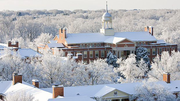 Snow across the campus
