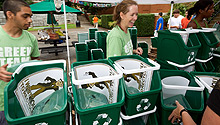 Recycling bins on move-in day