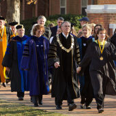 Walking to Founders' Day Convocation