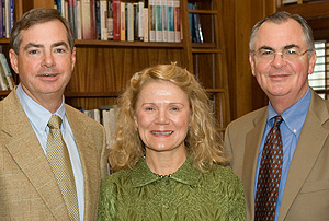 Tom and Karyn Dingledine with Wake Forest President Nathan Hatch