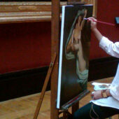 Amanda Bowers painting in the Louvre