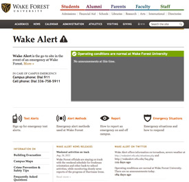 Wake Alert site