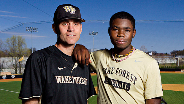 Coach Tom Walter and freshman Kevin Jordan