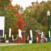 Signs celebrating WFU volunteers