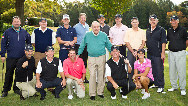 Arnold Palmer (front row, standing) poses with a group of pro golfers who played at Wake Forest.