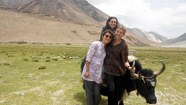 Carrie Stokes, Kendall Hack and Rachel Handel in India