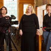 Members of the Wake Forest Documentary Film Program who created 'The Last Flight of Petr Ginz:' (from left) Peter Gilbert, Cindy Hill, Mary Dalton, Sandy Dickson and Cara Pilson.