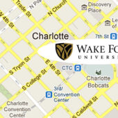 Wake Forest on Charlotte map