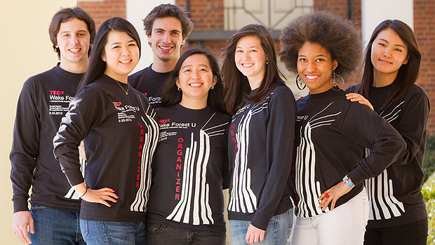 (From left) Mike Papakonstantinou, Mari Ishibashi, Jake Graham, Lucy Lan, Kristina Durr, Mariama Holman, and Lisa Hong model T-shirts designed to generate more awareness about the Feb. 25 event.