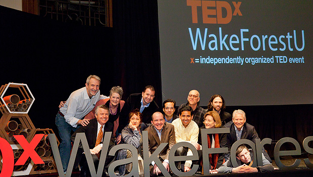 TEDxWakeForestU speakers on stage