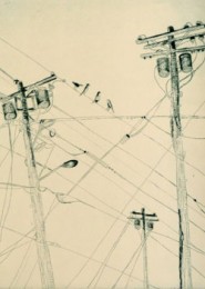 Teressa Ross, Brooding Trinity, 2011, copper line etching, 12 x 9” (detail)