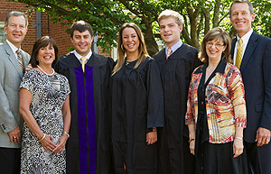 From left, Gerald, Stephanie, Davis, and Emily Roach, and Curtis, Karen and John Vann