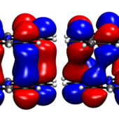 HOMO orbitals of a phenalenyl dimer at different rotation angles