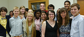 Program director Leigh Stanfield (center, black dress) with LENS participants